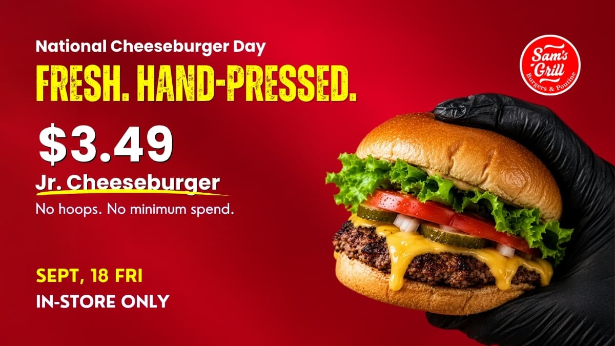 Celebrate National Cheeseburger Day in South Porcupine with a $3.49 Jr. Cheeseburger!